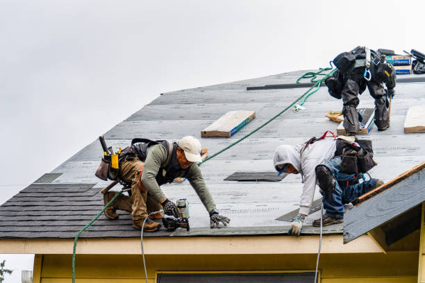 Professional Gutter Installation technician working in Matagorda, TX